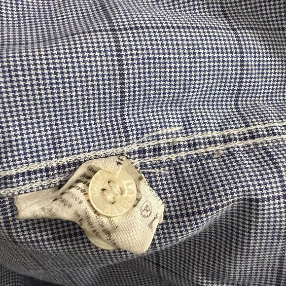 Lacoste size 44 blue checked button down shirt - Picture 9 of 9